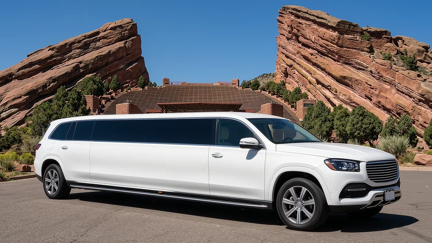 The Denver white Mercedes GLS 18 passenger stretch limo