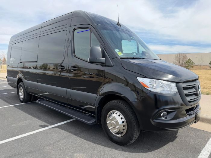 Black Mercedes Sprinter – Denver limo service