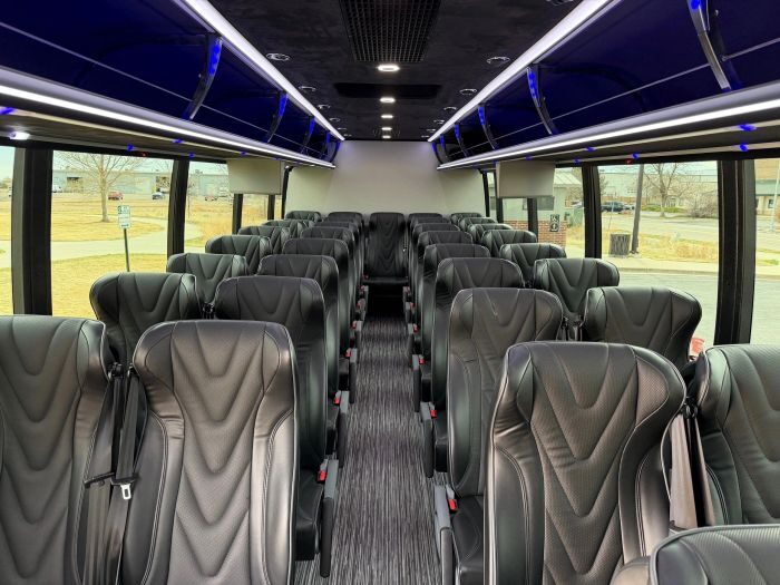 Coach bus leather seats – Denver limo service