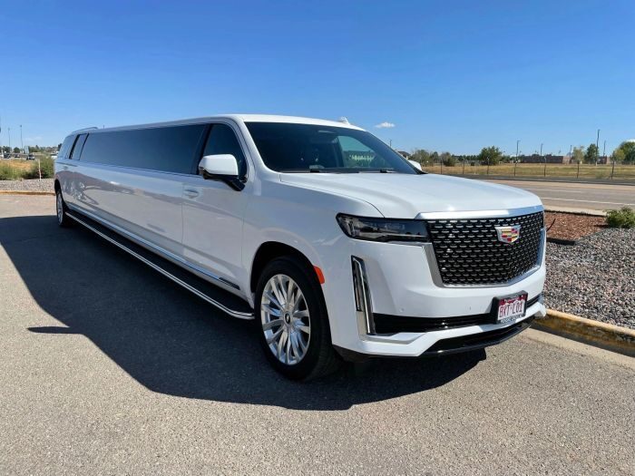 White Escalade stretch limo – Denver limo service